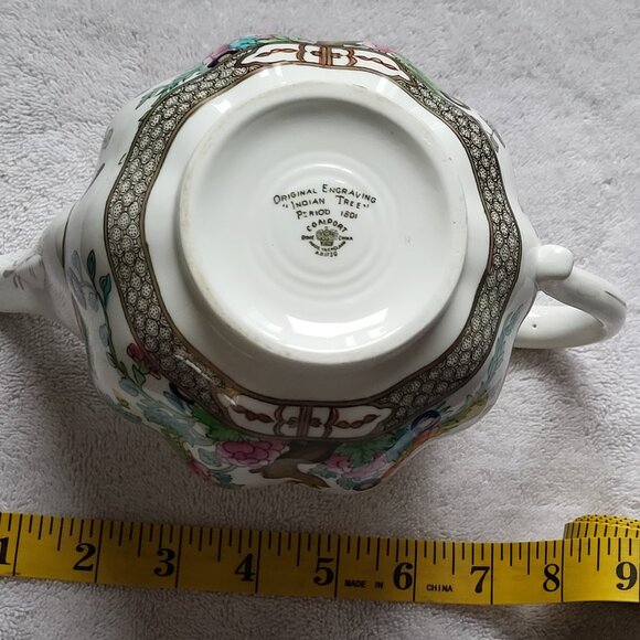 VTG COALPORT INDIAN TREE TEAPOT ENGLAND ORIGINAL ENGRAVING 1801 BONE CHINA RARE - Picture 11 of 12